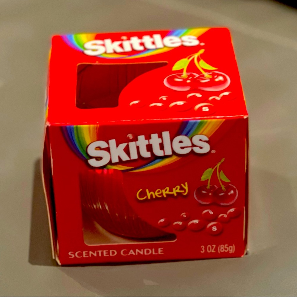 Skittles Cherry Scented Candle, NWT